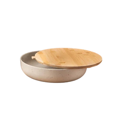 Melamine Serving Bowl with Bamboo Lid, 30cm