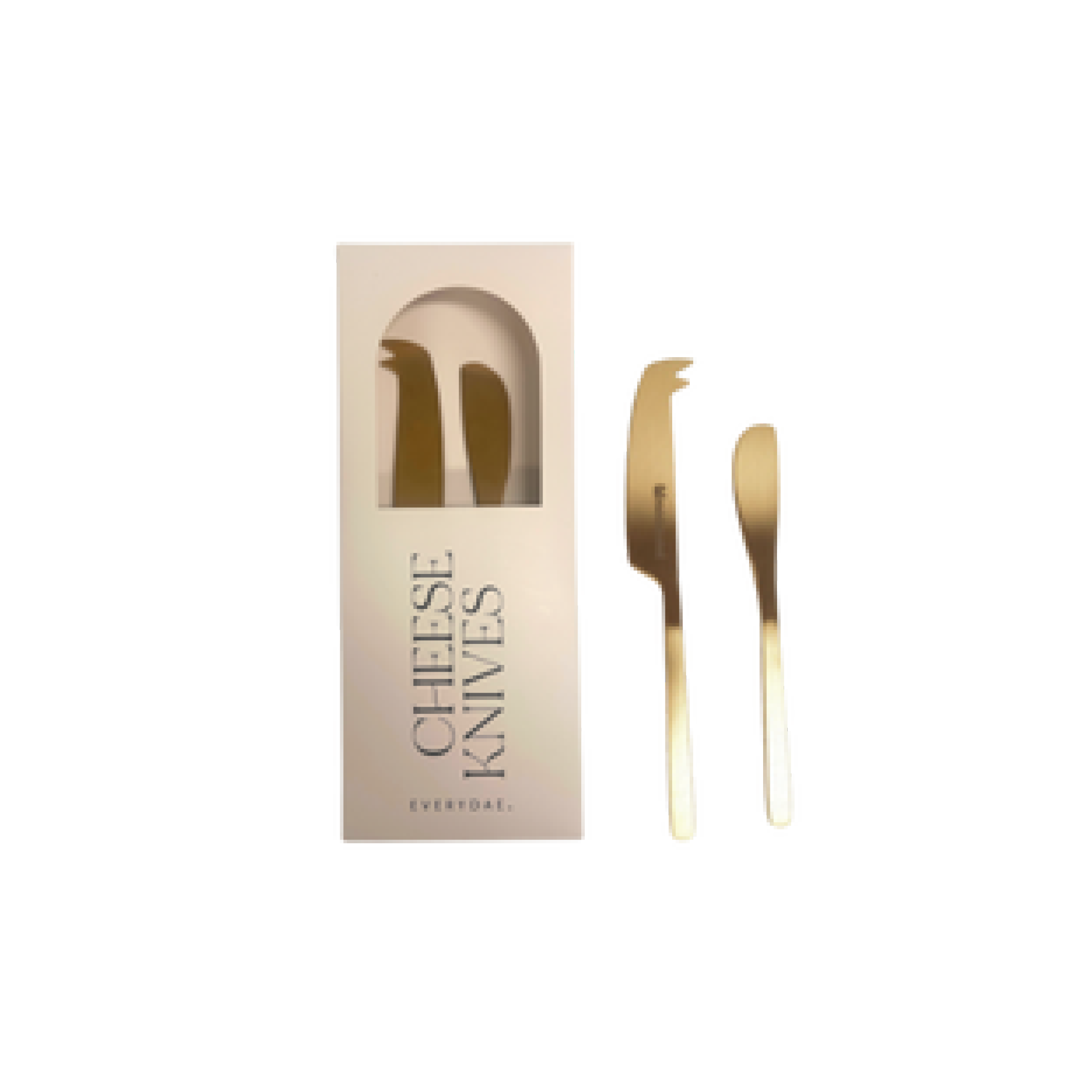 Set of 2 gold finish cheese knives